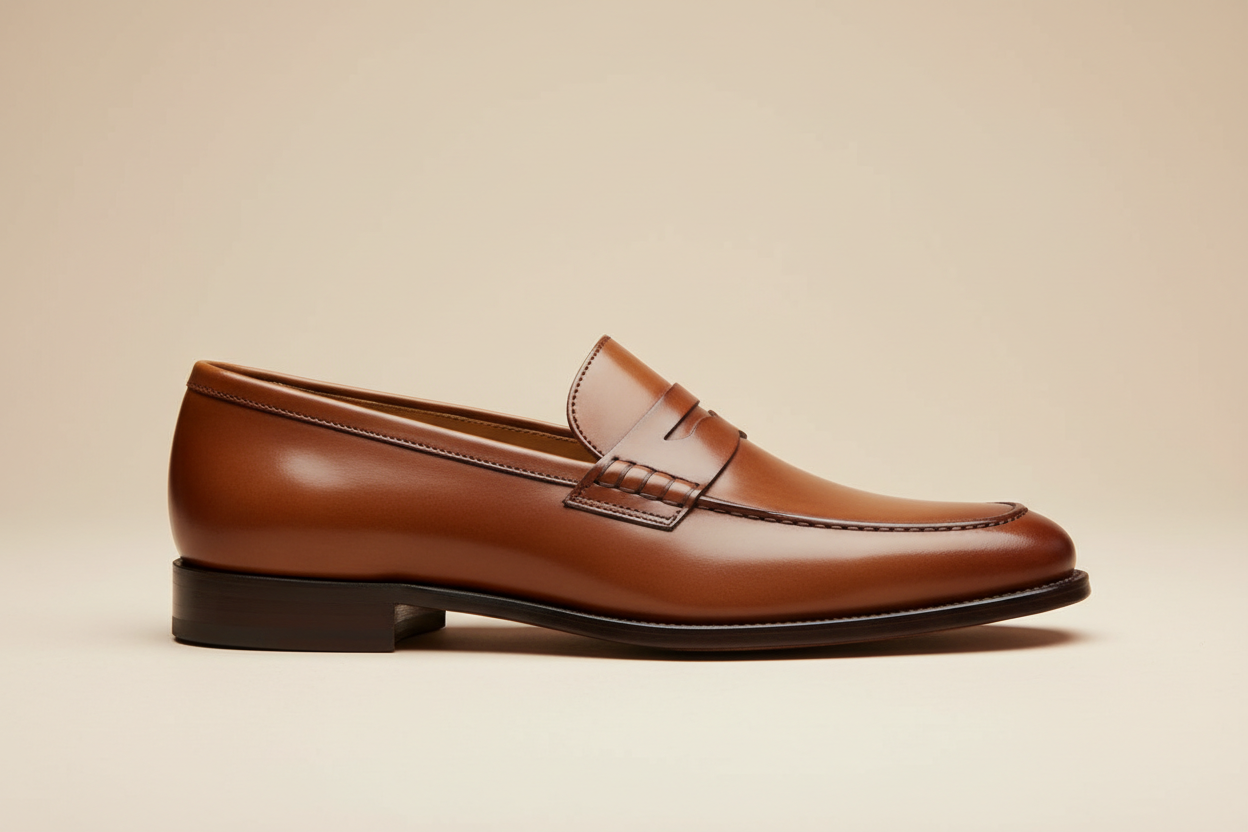 Genuine Leather Penny Loafers – Women's Lightweight, Memory Foam Insole, Non-Slip Sole"