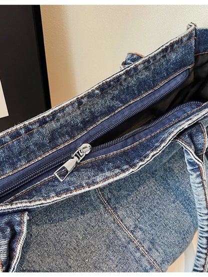 "Women's Washed Denim Tote Bag