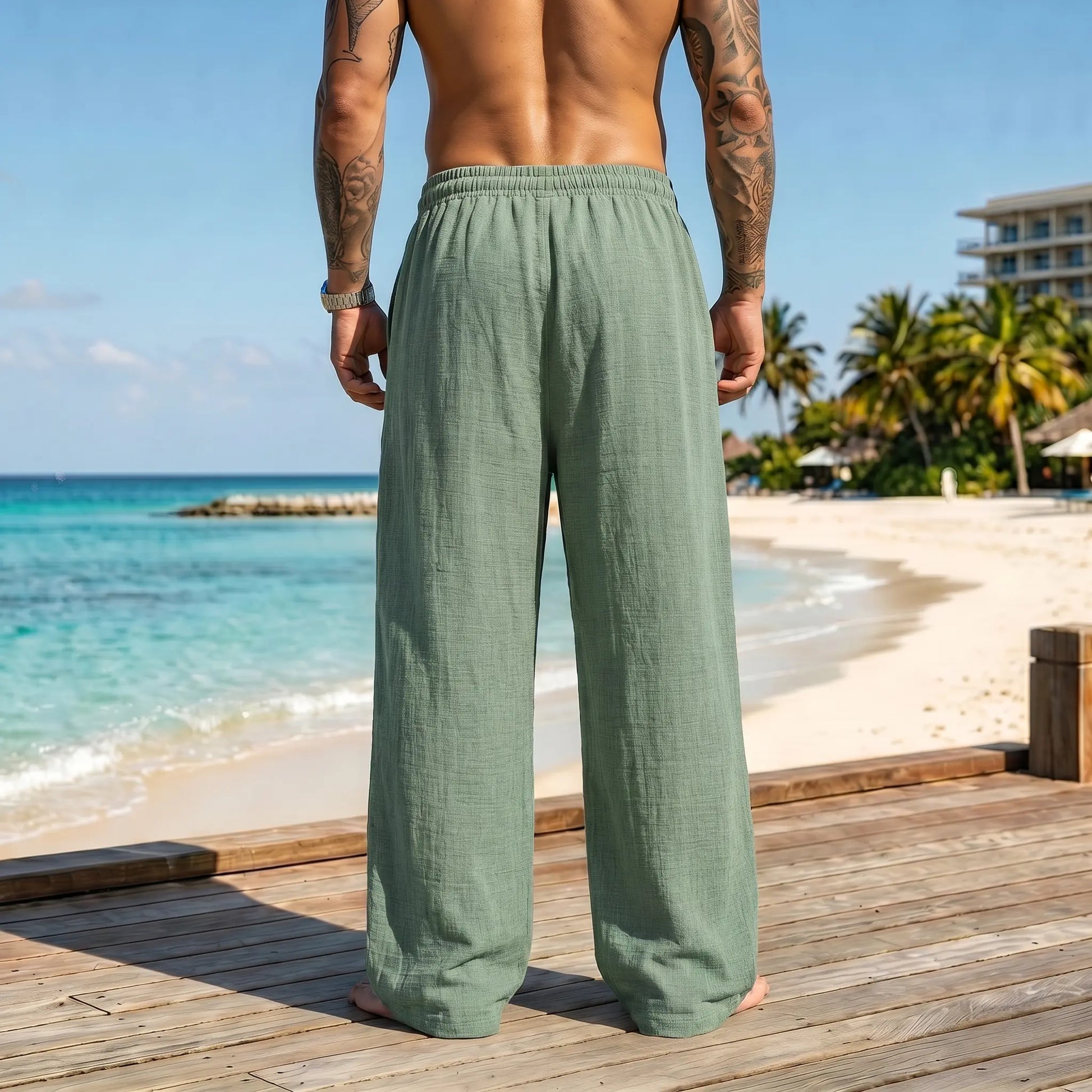 Men's Lightweight Casual Retro Pants – Loose Fit, Drawstring Tie