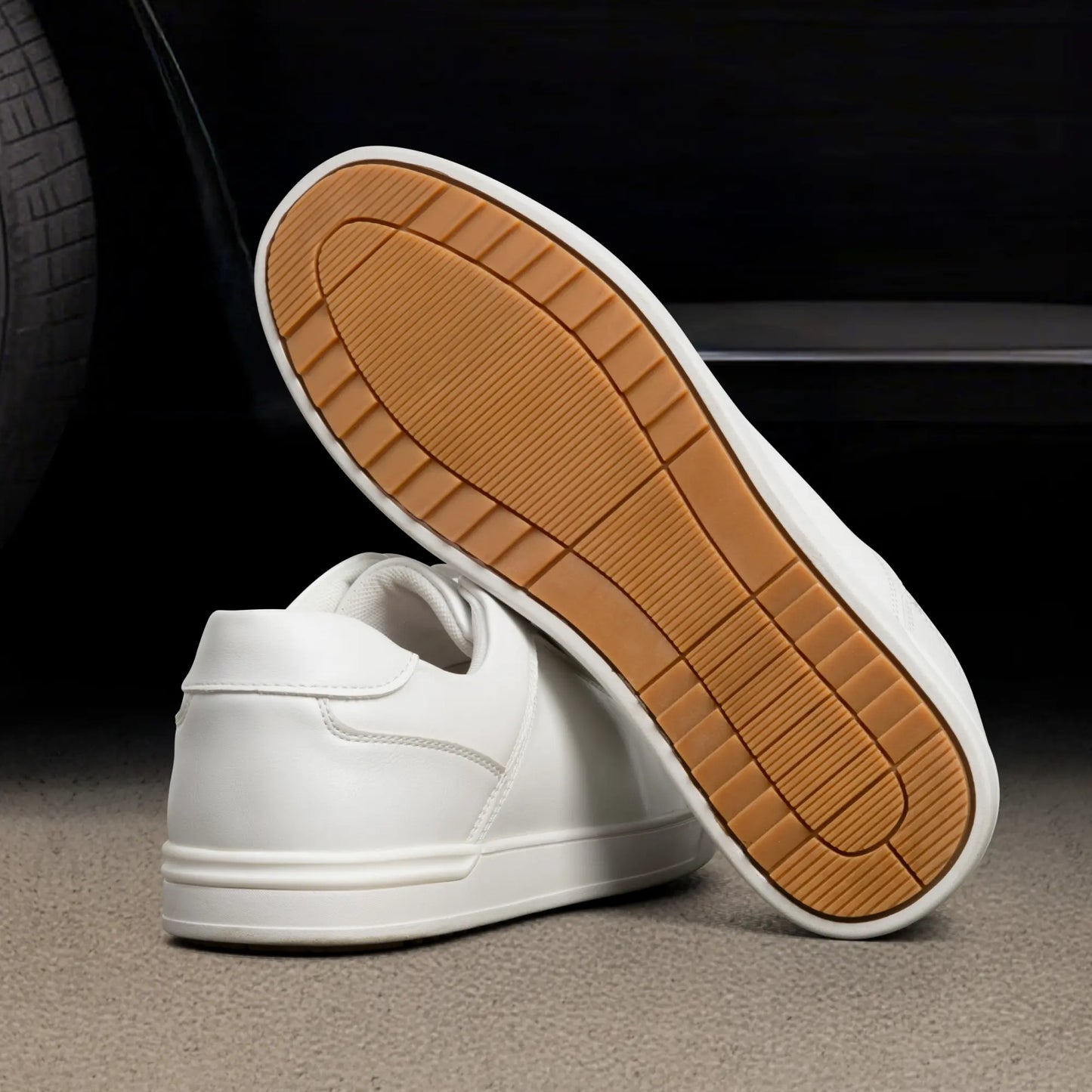 "Men's Black Lace-Up Trainers – Non-Slip, Casual Athletic