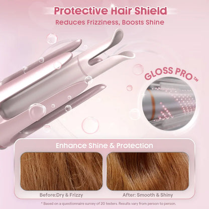 Automatic Curling Iron – 3 Barrel Sizes, 3-Level Temp, Ceramic Coating