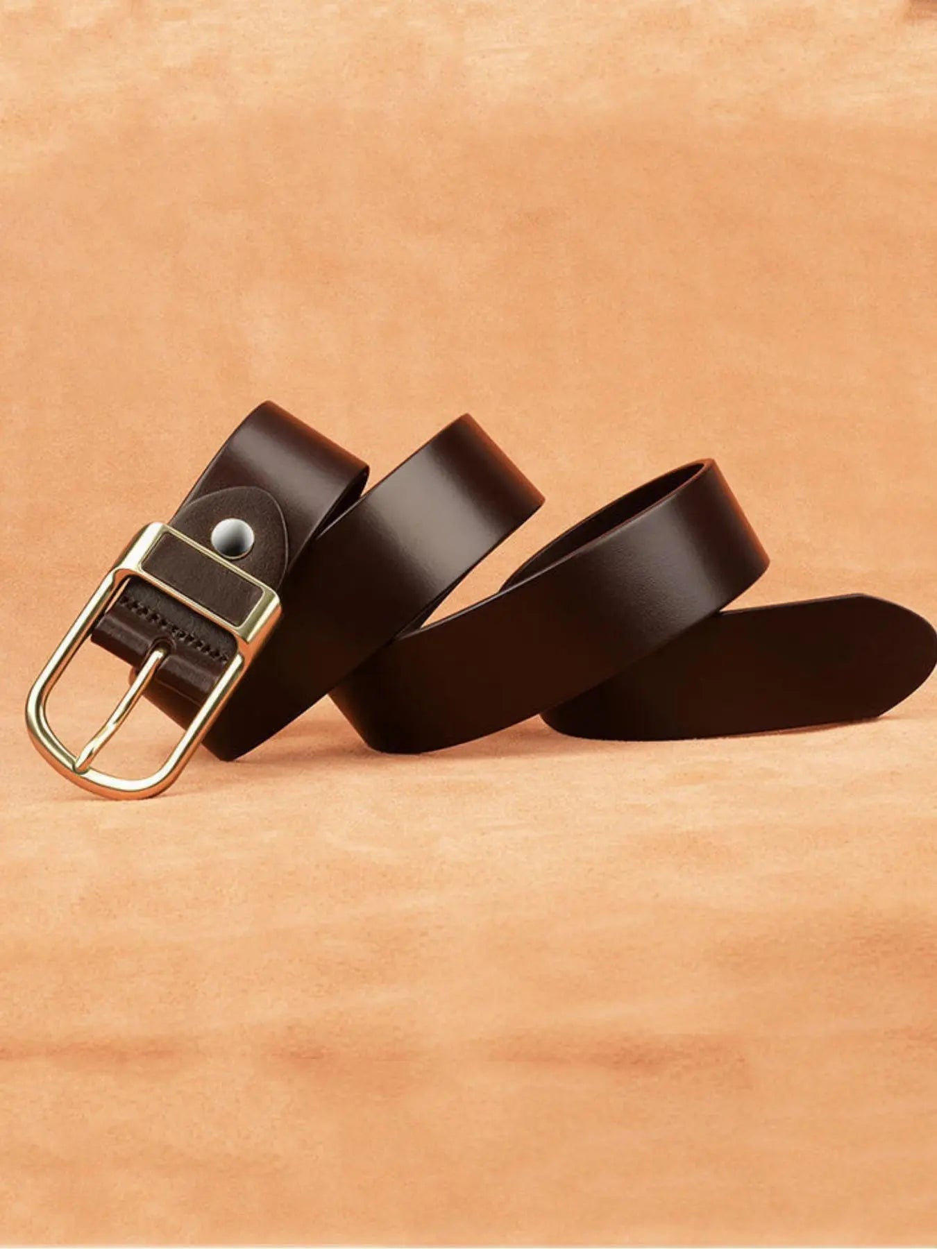Men's Solid Color PU Leather Buckle Belt