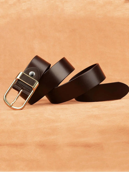Men's Solid Color PU Leather Buckle Belt