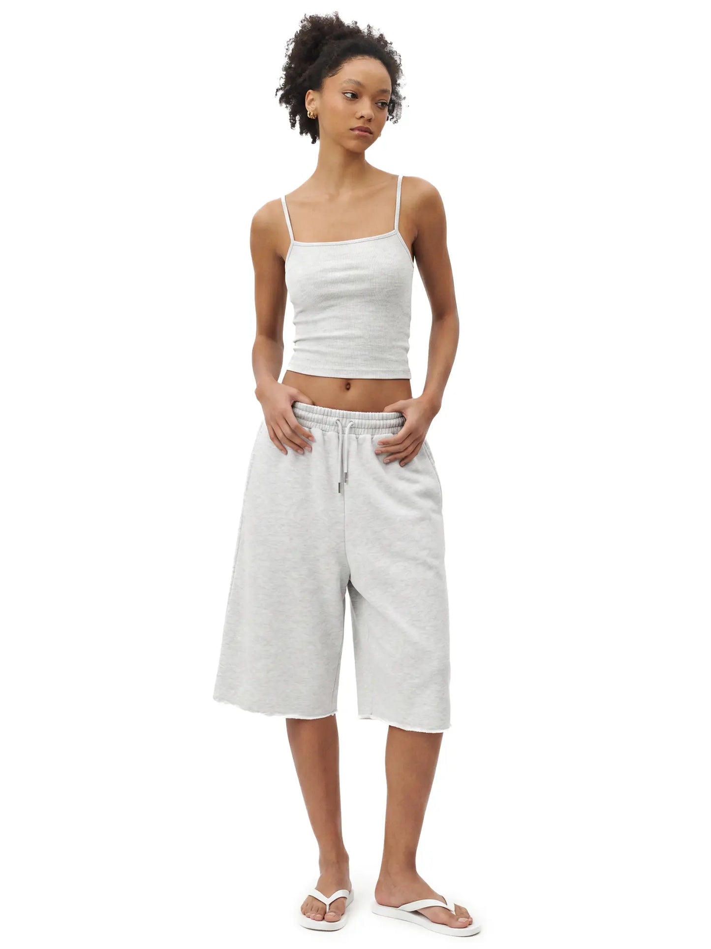 Y2K Baggy Joggers – 3/4 Sweatpants, Fleece, Wide Leg, Streetwear