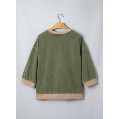 Women's Oversized Acid Wash Pullover Sweatshirt – Vintage Cotton Crew Neck