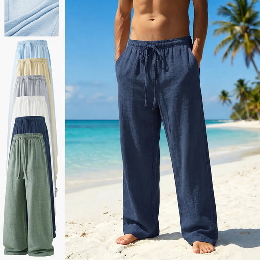 Men's Lightweight Casual Retro Pants – Loose Fit, Drawstring Tie