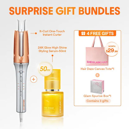 Automatic Curling Iron – 3 Barrel Sizes, 3-Level Temp, Ceramic Coating