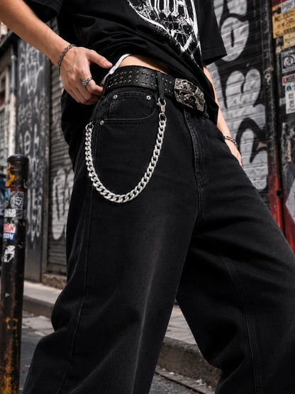 Rhinestone Cuban Link Chain – Y2K Pants & Wallet Chain