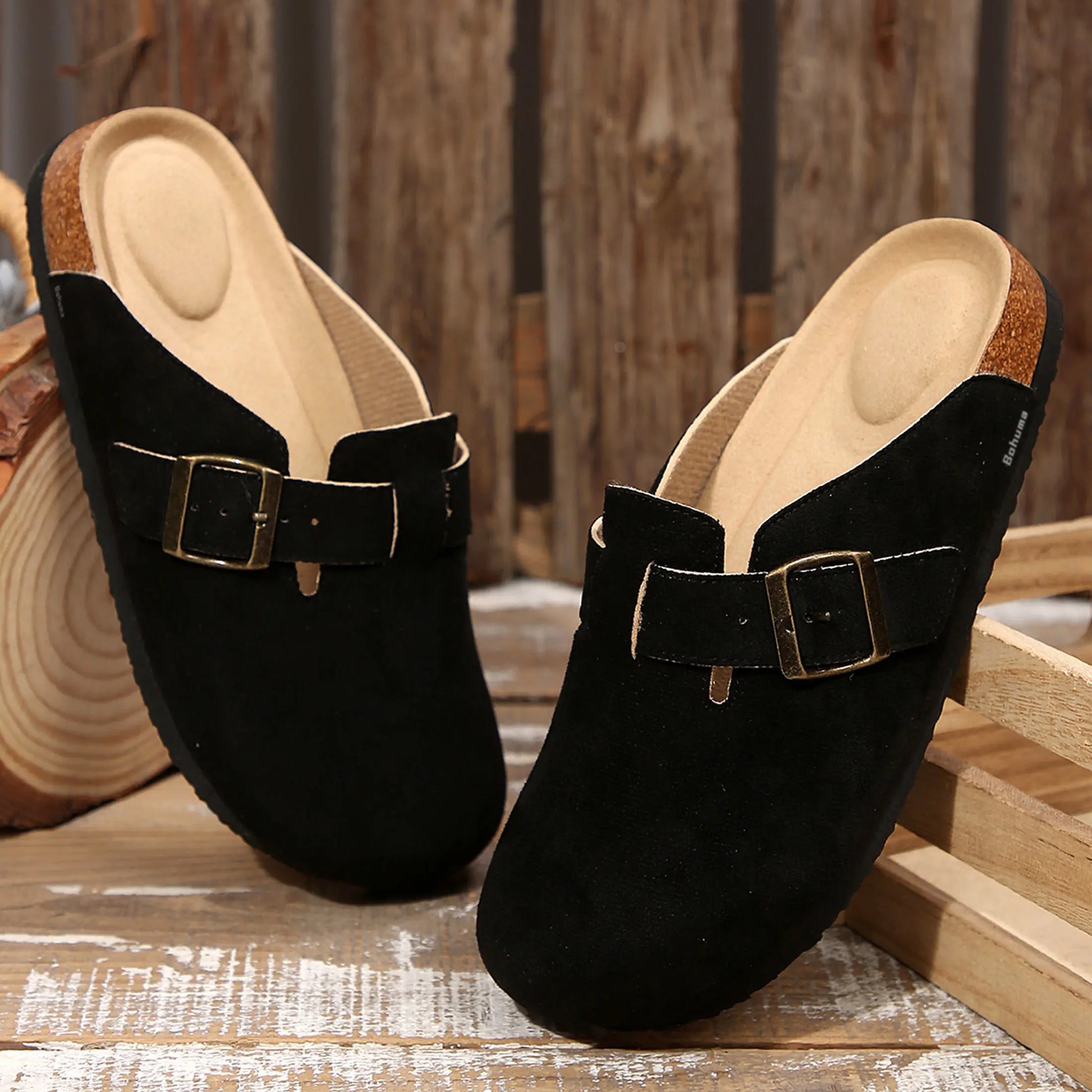 Men's Cork Footbed Suede Clogs