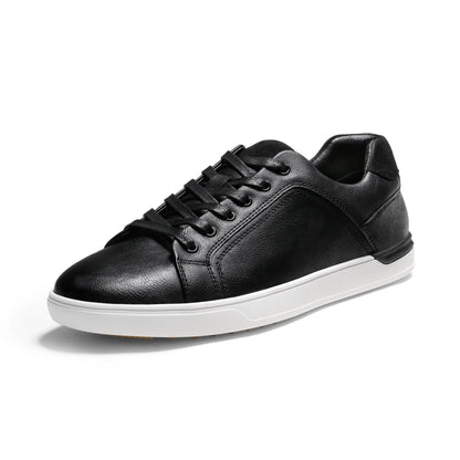 "Men's Black Lace-Up Trainers – Non-Slip, Casual Athletic