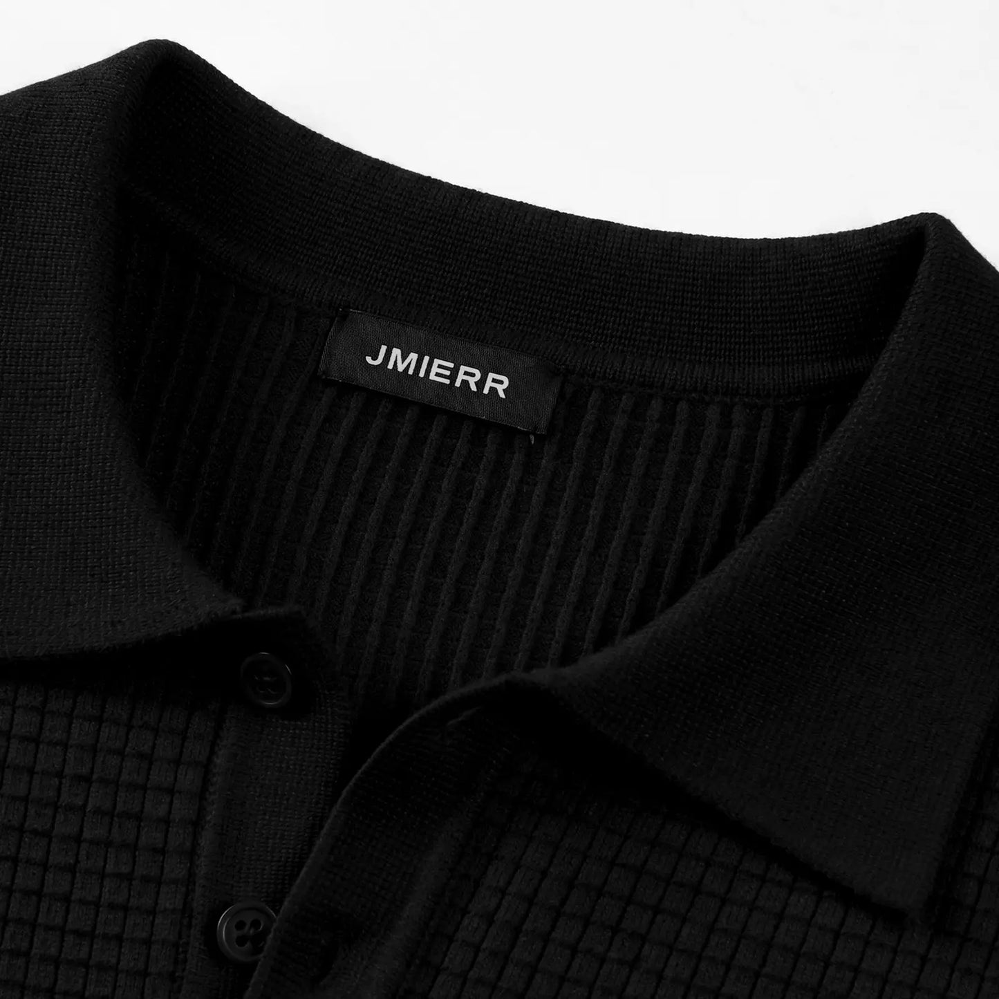 Men's Waffle Knit Quarter-Button Polo Sweater
