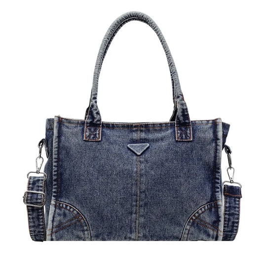 "Women's Washed Denim Tote Bag