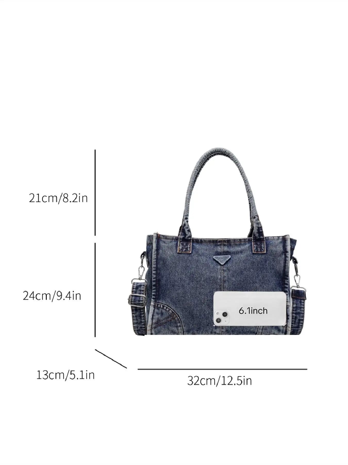 "Women's Washed Denim Tote Bag