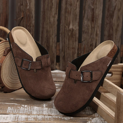 Men's Cork Footbed Suede Clogs