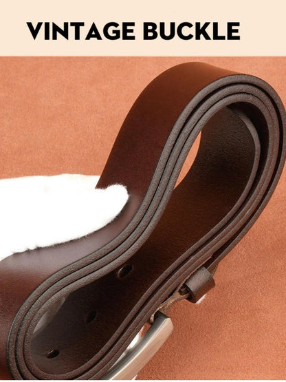 Men's Solid Color PU Leather Buckle Belt