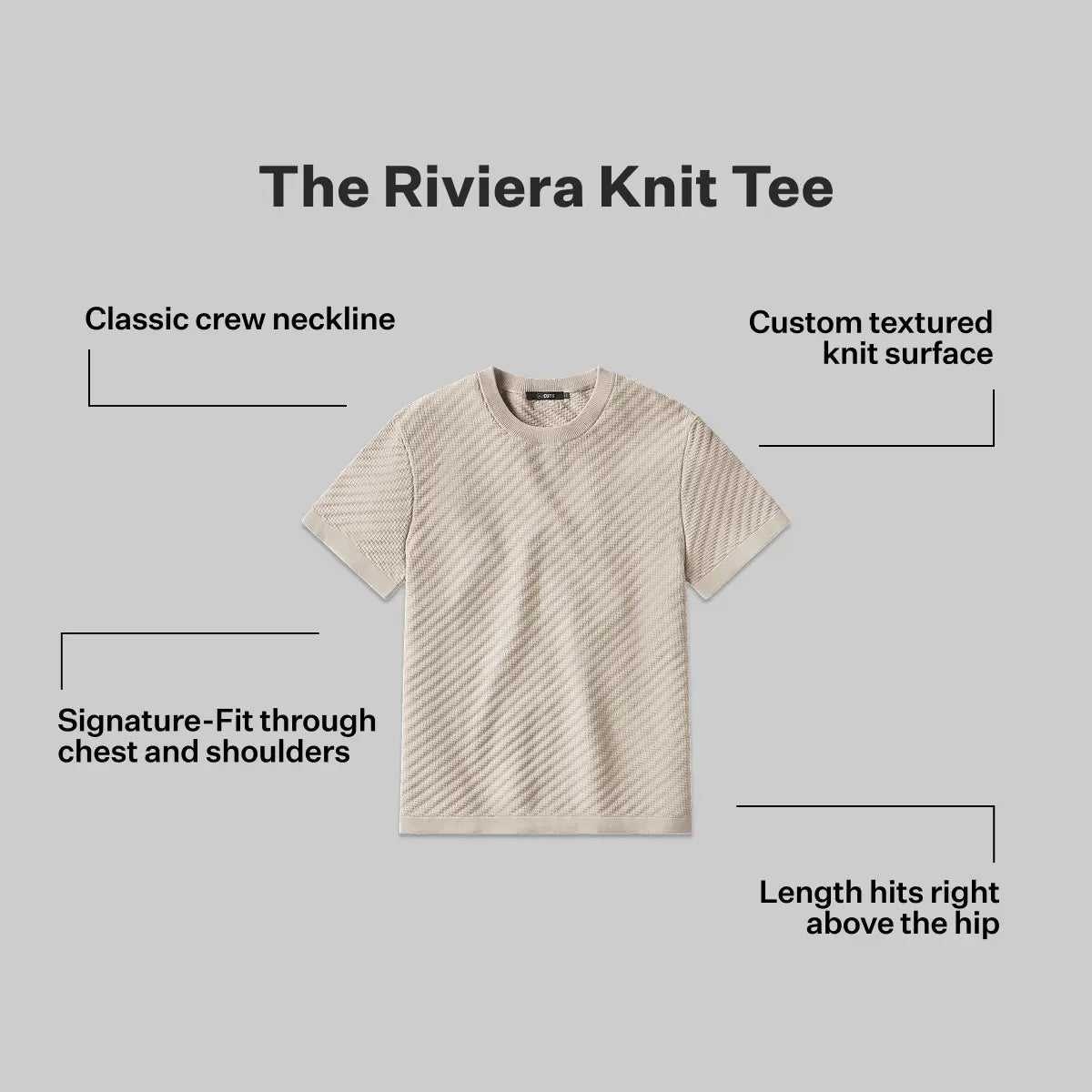 Men's Knit Crew Neck Tee – Lightweight Cotton Blend