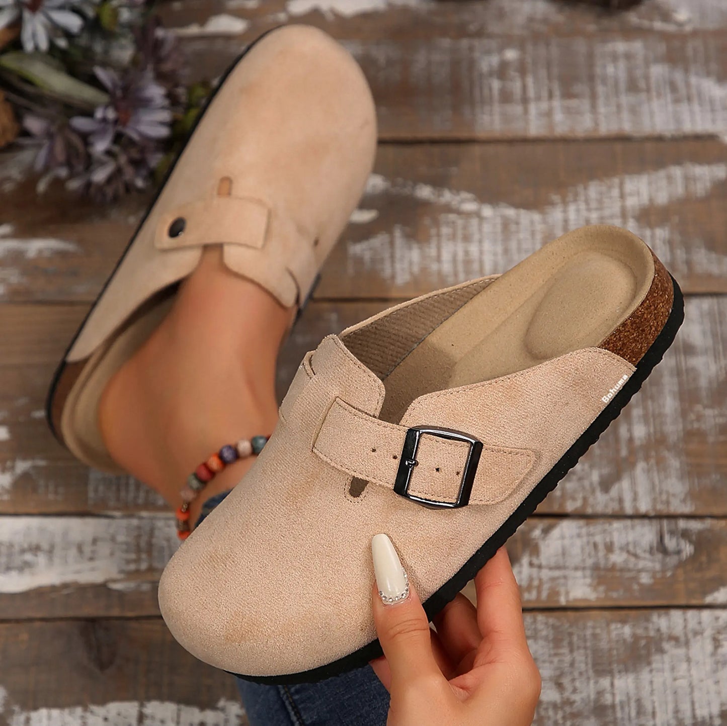 Men's Cork Footbed Suede Clogs