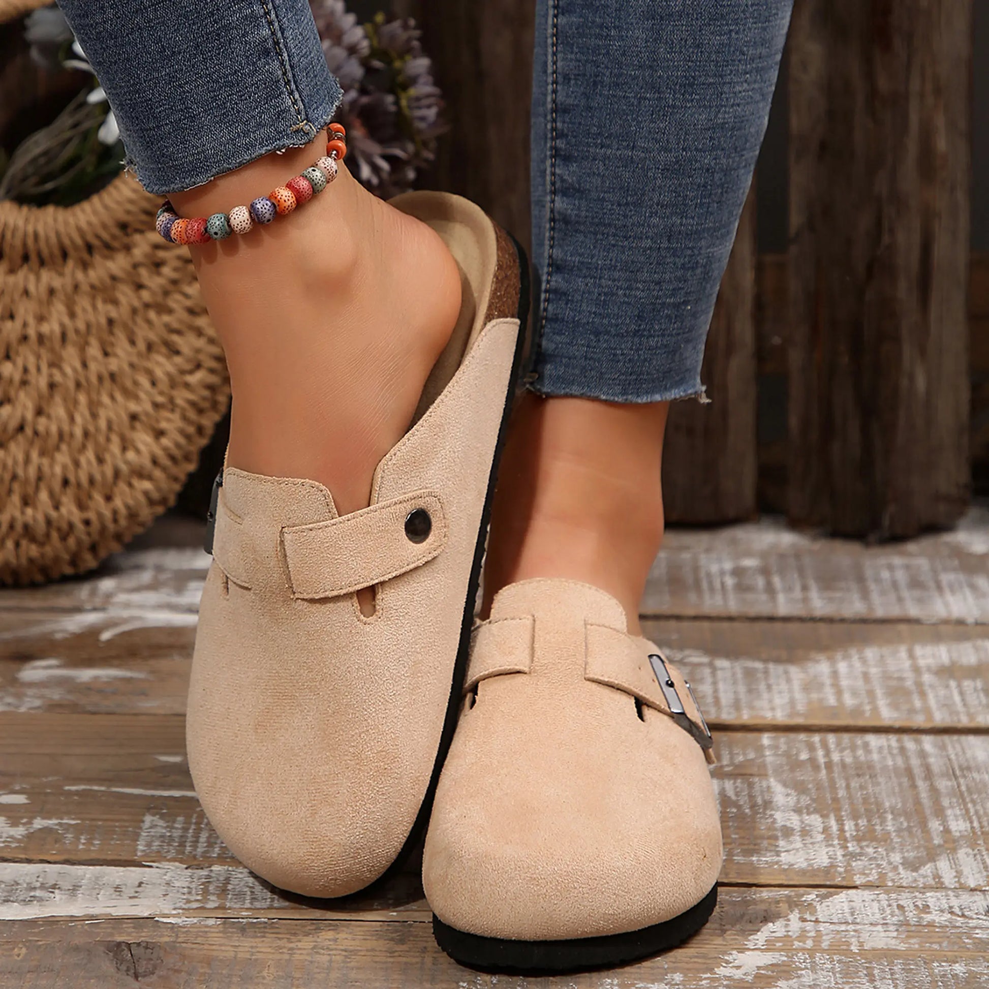 Men's Cork Footbed Suede Clogs