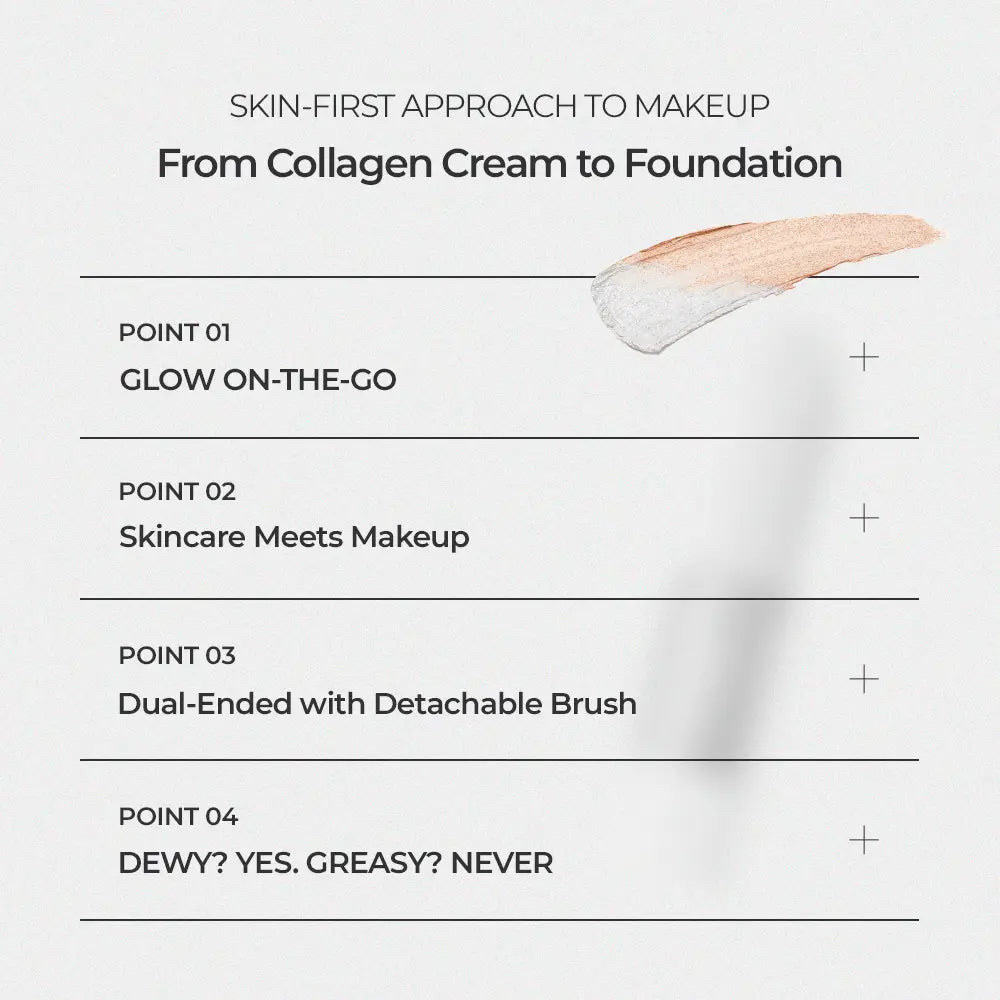 Color-Changing Cream Stick Foundation – Collagen Capsules, Ultra-Fine Bristles