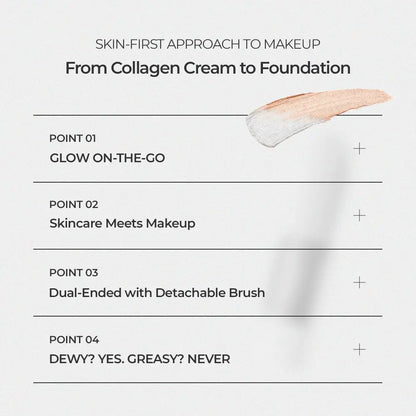 Color-Changing Cream Stick Foundation – Collagen Capsules, Ultra-Fine Bristles