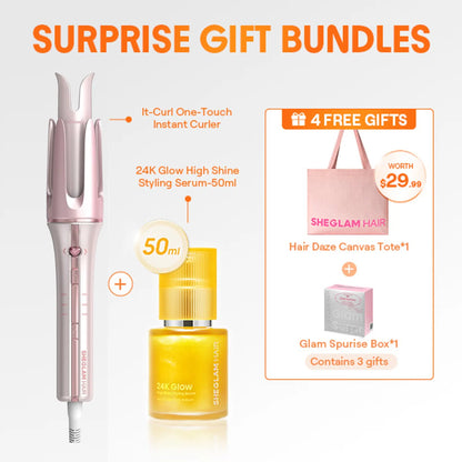 Automatic Curling Iron – 3 Barrel Sizes, 3-Level Temp, Ceramic Coating