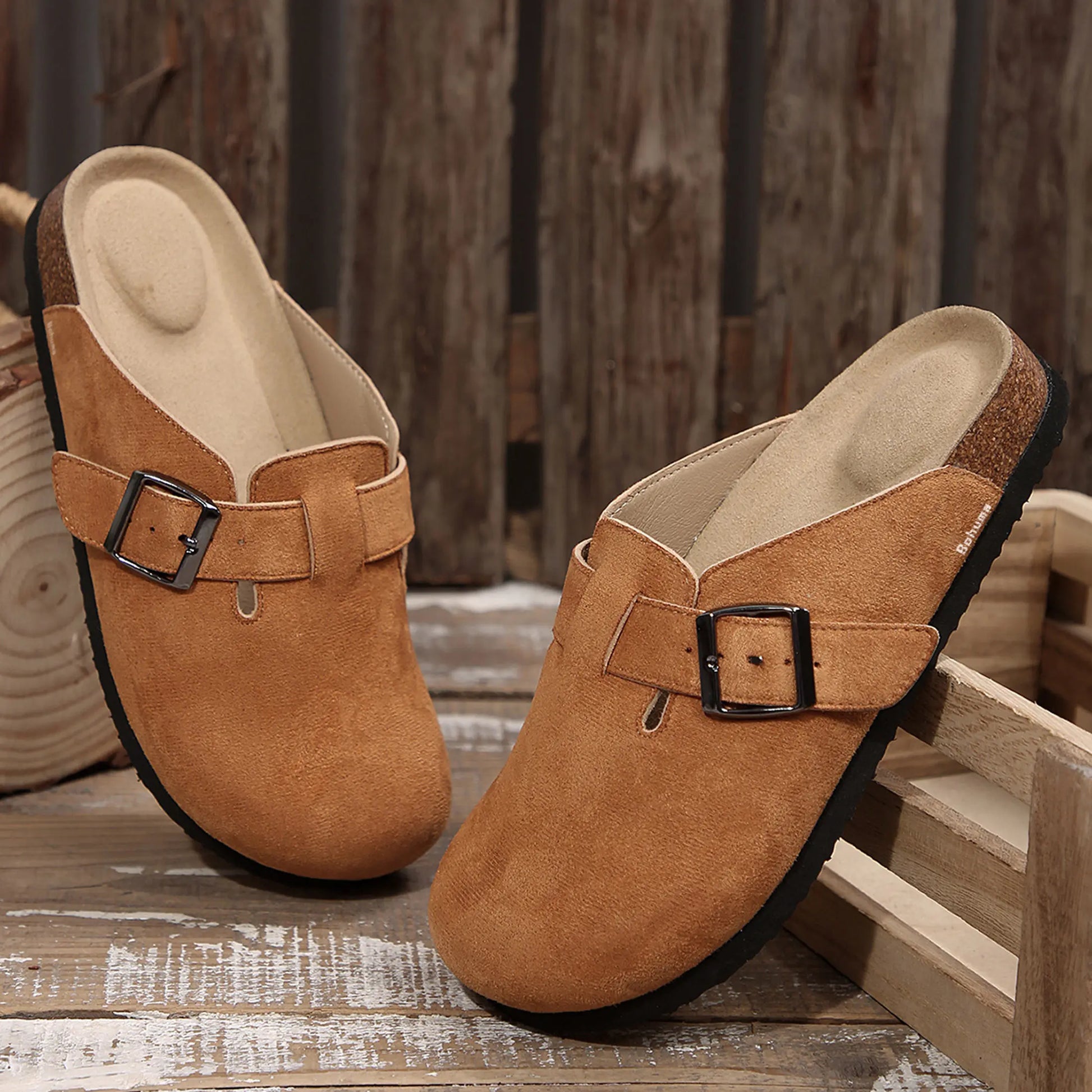 Men's Cork Footbed Suede Clogs