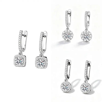 "Moissanite Earrings 3-Piece Set – 14K Gold Plated