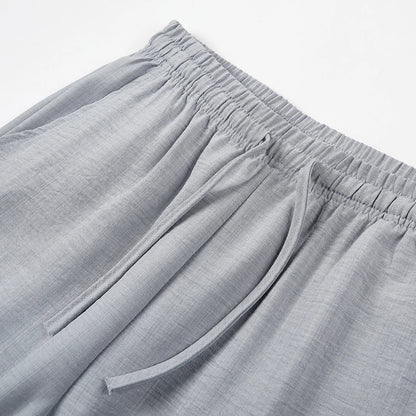 Men's Lightweight Casual Retro Pants – Loose Fit, Drawstring Tie