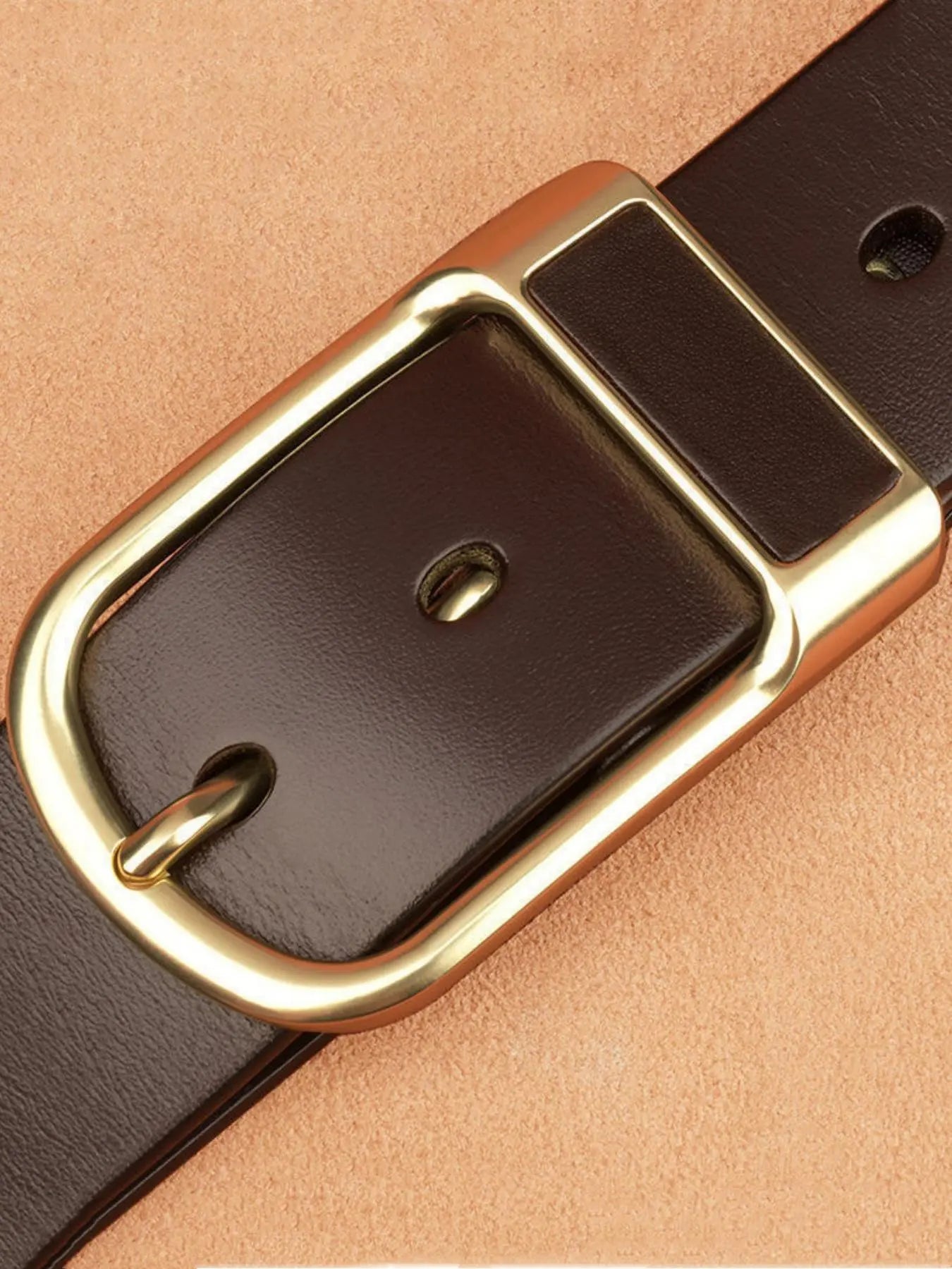 Men's Solid Color PU Leather Buckle Belt
