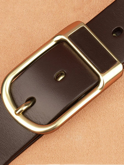 Men's Solid Color PU Leather Buckle Belt
