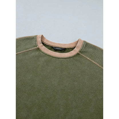 Women's Oversized Acid Wash Pullover Sweatshirt – Vintage Cotton Crew Neck