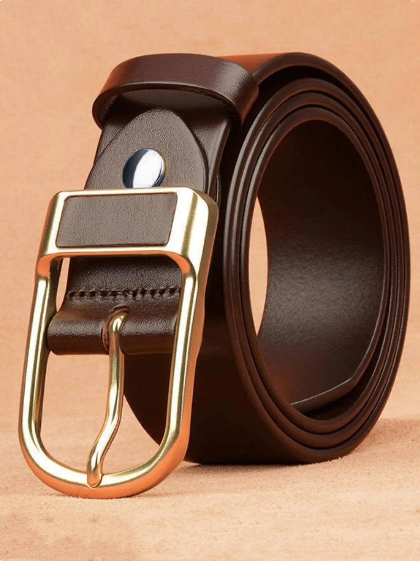 Men's Solid Color PU Leather Buckle Belt