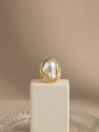 Vintage Baroque Pearl Ring Set