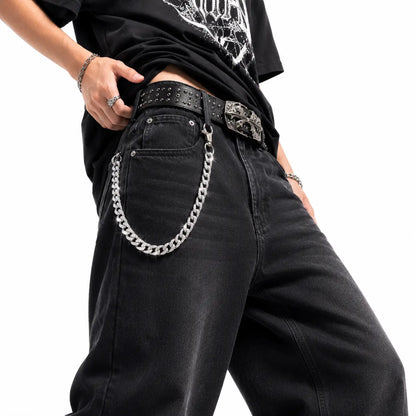 Rhinestone Cuban Link Chain – Y2K Pants & Wallet Chain