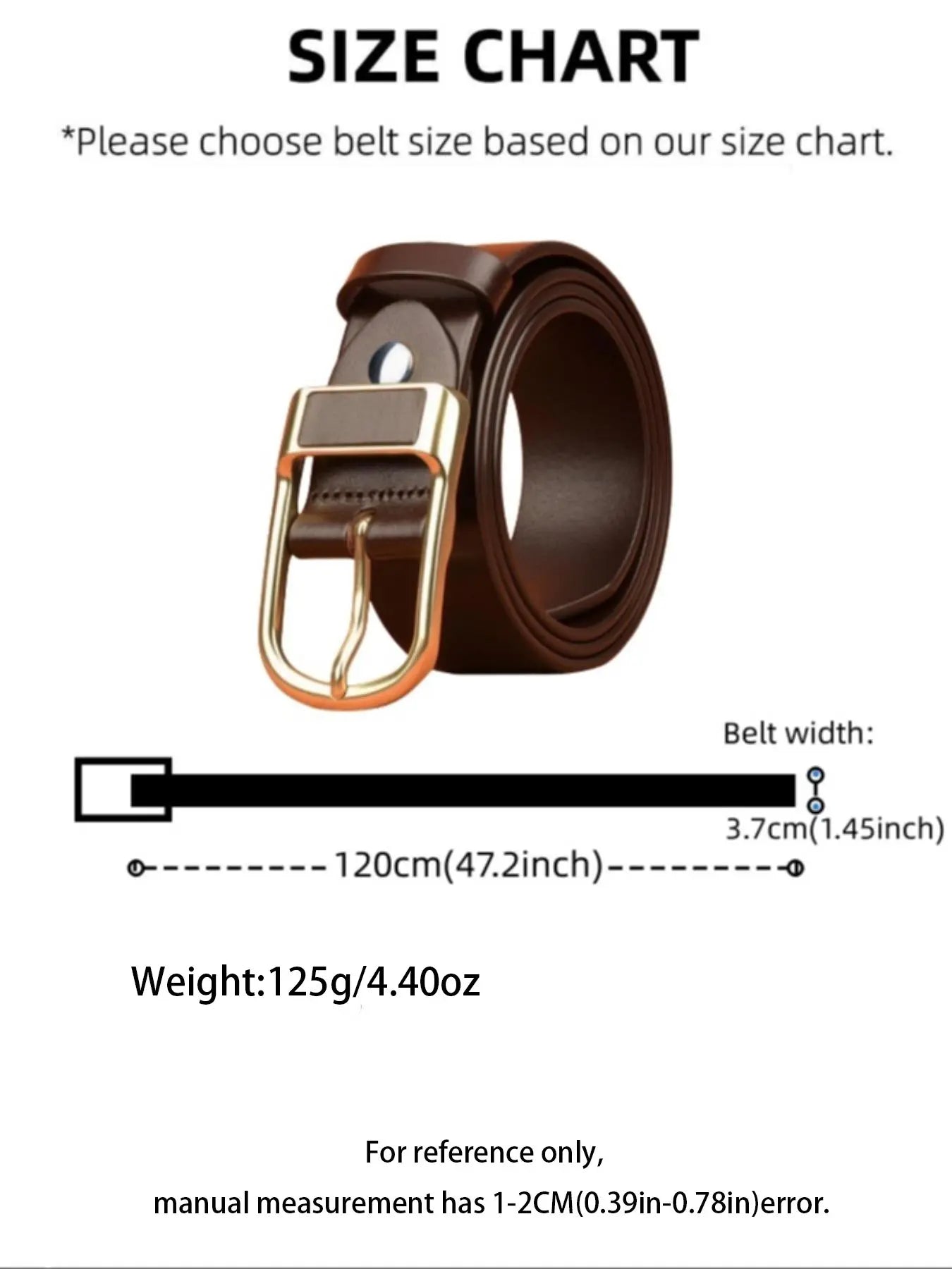 Men's Solid Color PU Leather Buckle Belt
