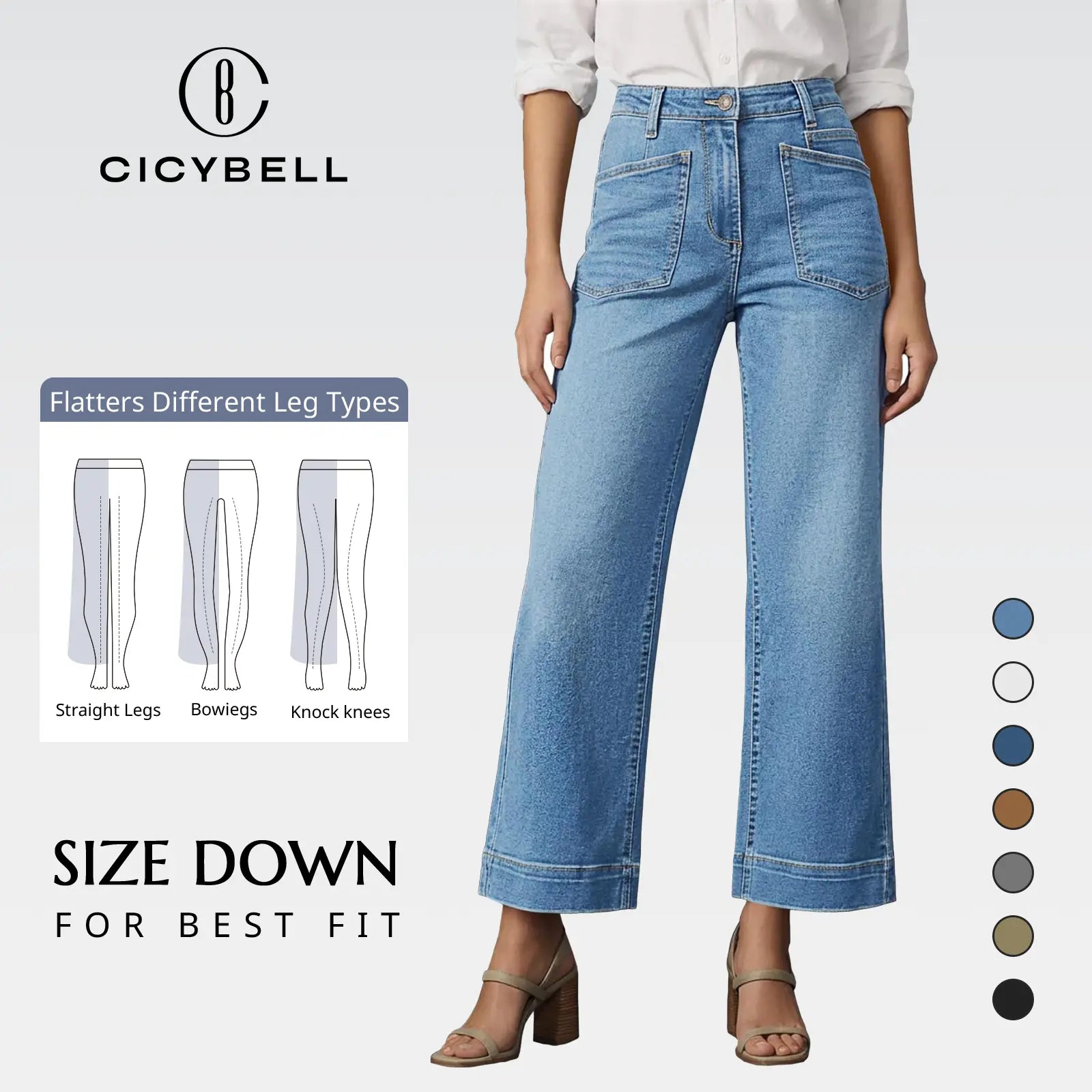 High-Waisted Capri Jeans – Stretchy, Frayed Distressed, Five Pockets, Women's