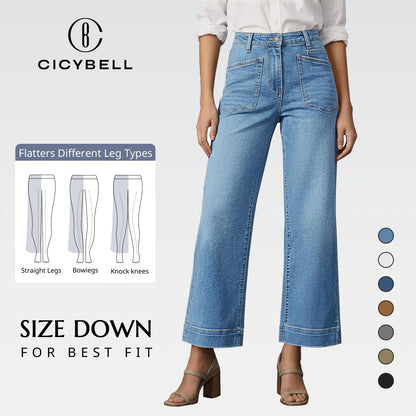 High-Waisted Capri Jeans – Stretchy, Frayed Distressed, Five Pockets, Women's