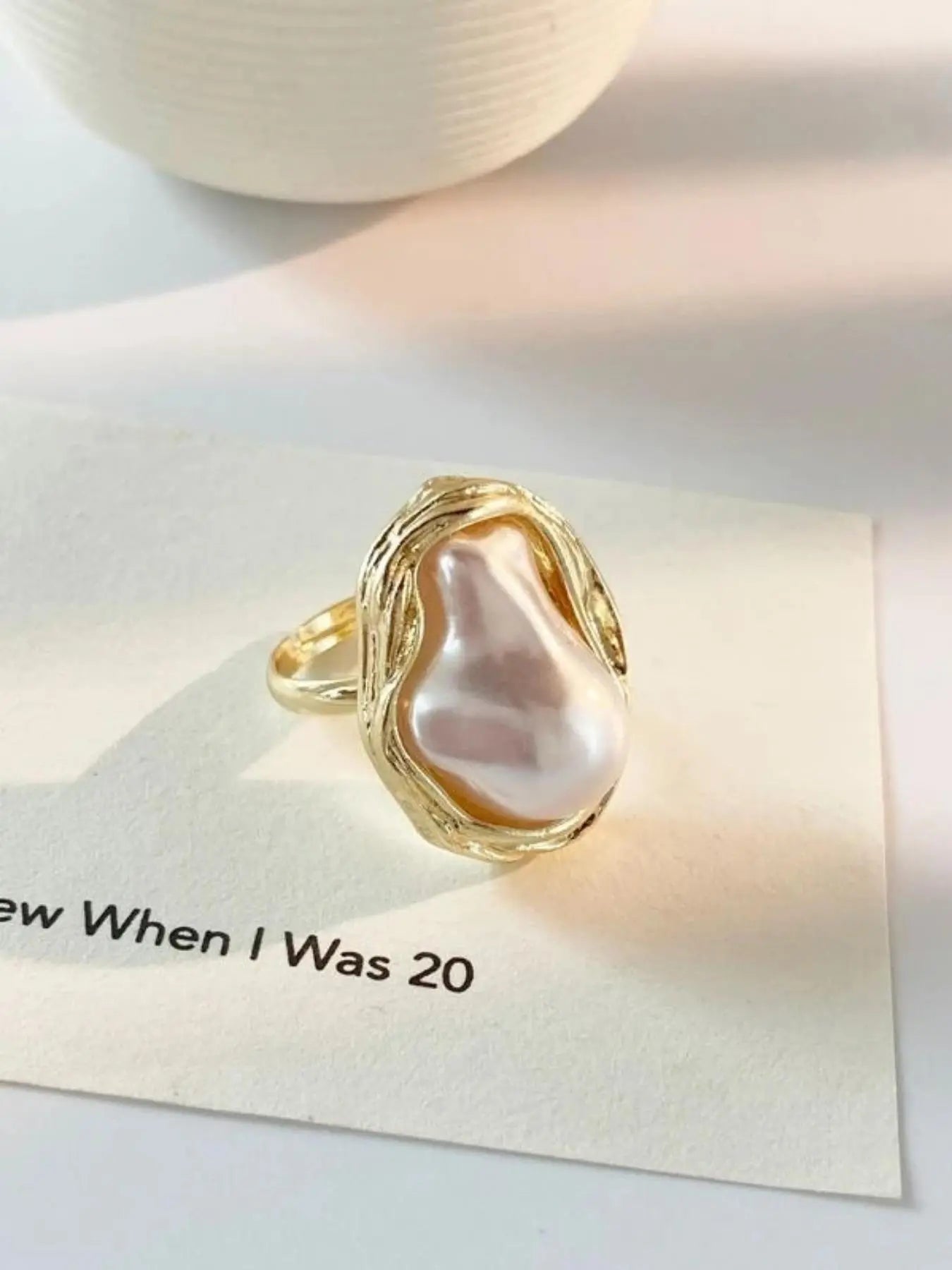 Vintage Baroque Pearl Ring Set