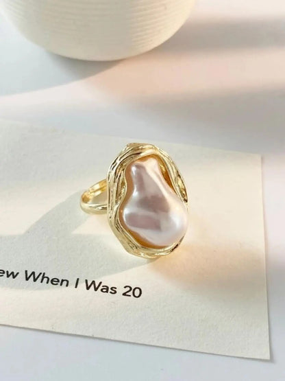 Vintage Baroque Pearl Ring Set