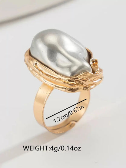 Vintage Baroque Pearl Ring Set