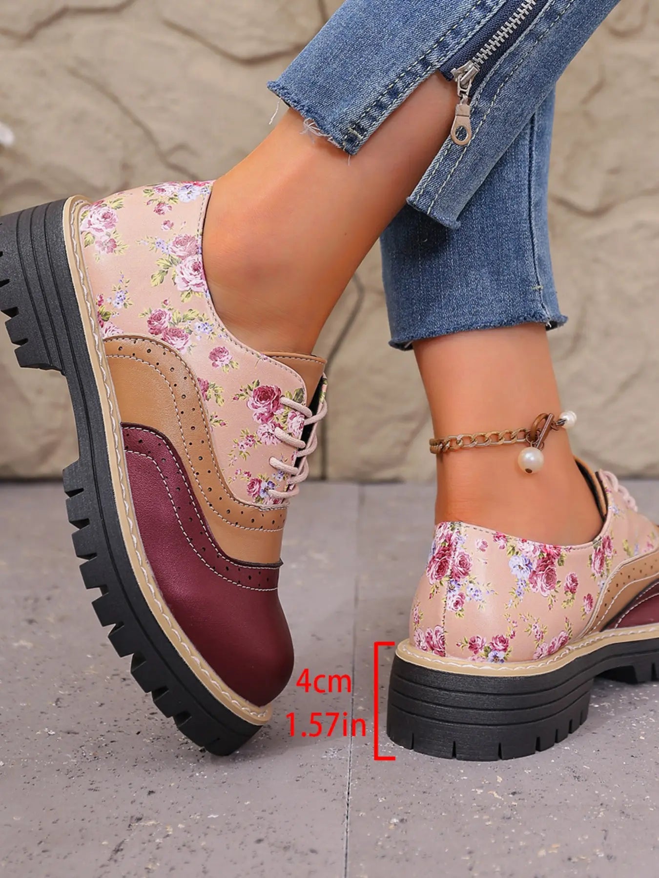 Women's Chunky Block Heel Buckle Shoes