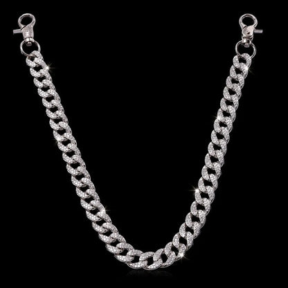 Rhinestone Cuban Link Chain – Y2K Pants & Wallet Chain