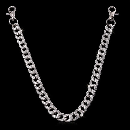 Rhinestone Cuban Link Chain – Y2K Pants & Wallet Chain