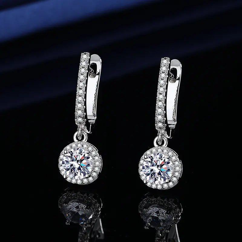 "Moissanite Earrings 3-Piece Set – 14K Gold Plated