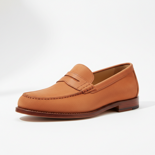 Genuine Leather Penny Loafers – Women's Lightweight, Memory Foam Insole, Non-Slip Sole"