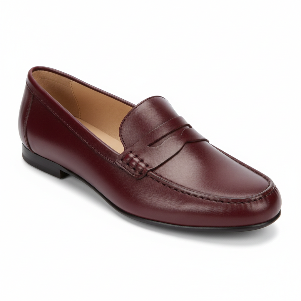 Genuine Leather Penny Loafers – Women's Lightweight, Memory Foam Insole, Non-Slip Sole"