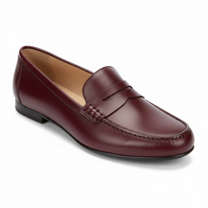 Genuine Leather Penny Loafers – Women's Lightweight, Memory Foam Insole, Non-Slip Sole"