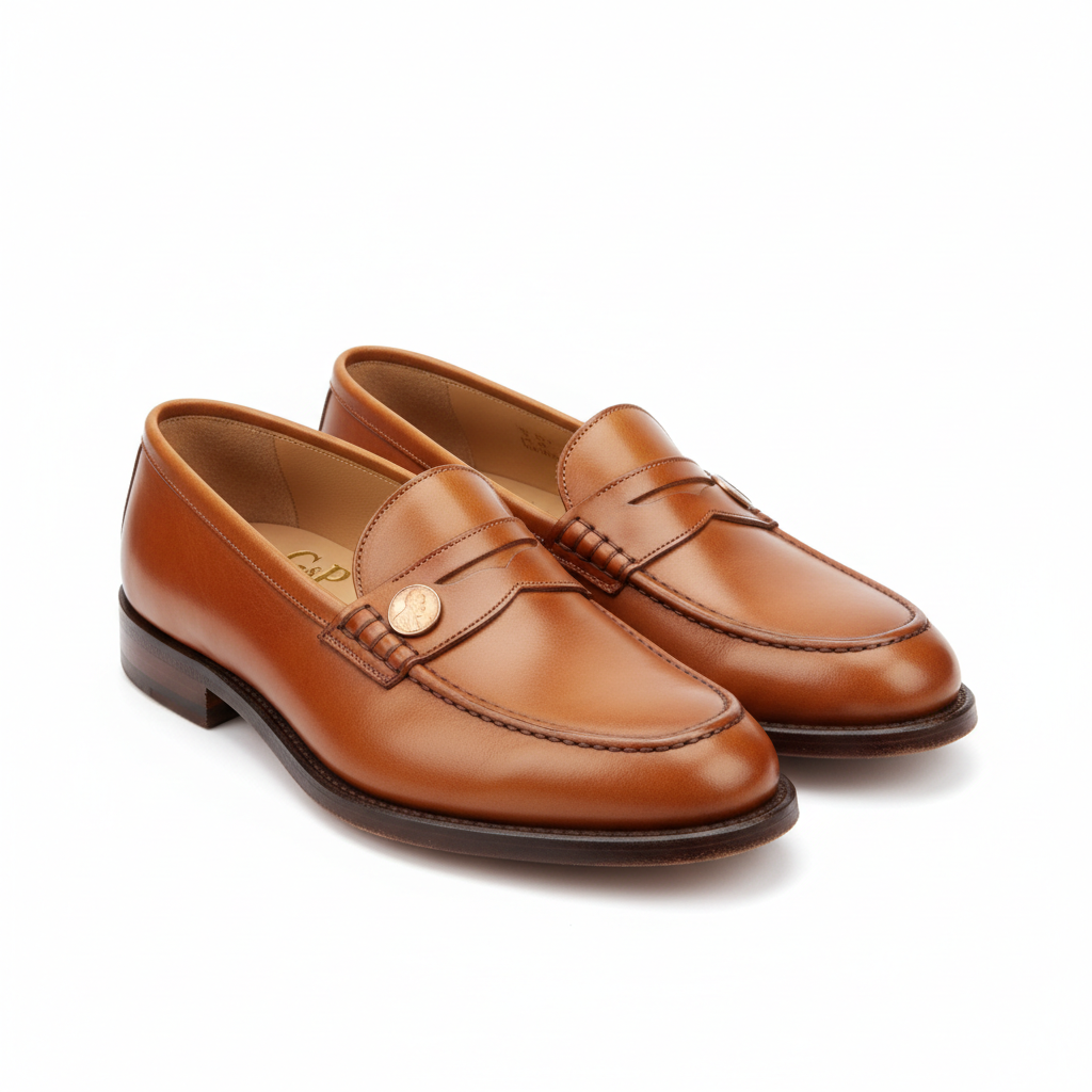 Genuine Leather Penny Loafers – Women's Lightweight, Memory Foam Insole, Non-Slip Sole"