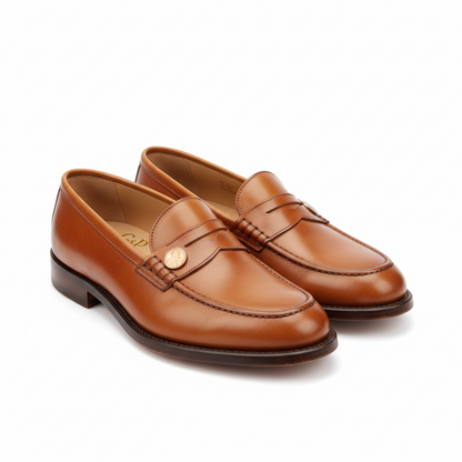 Genuine Leather Penny Loafers – Women's Lightweight, Memory Foam Insole, Non-Slip Sole"